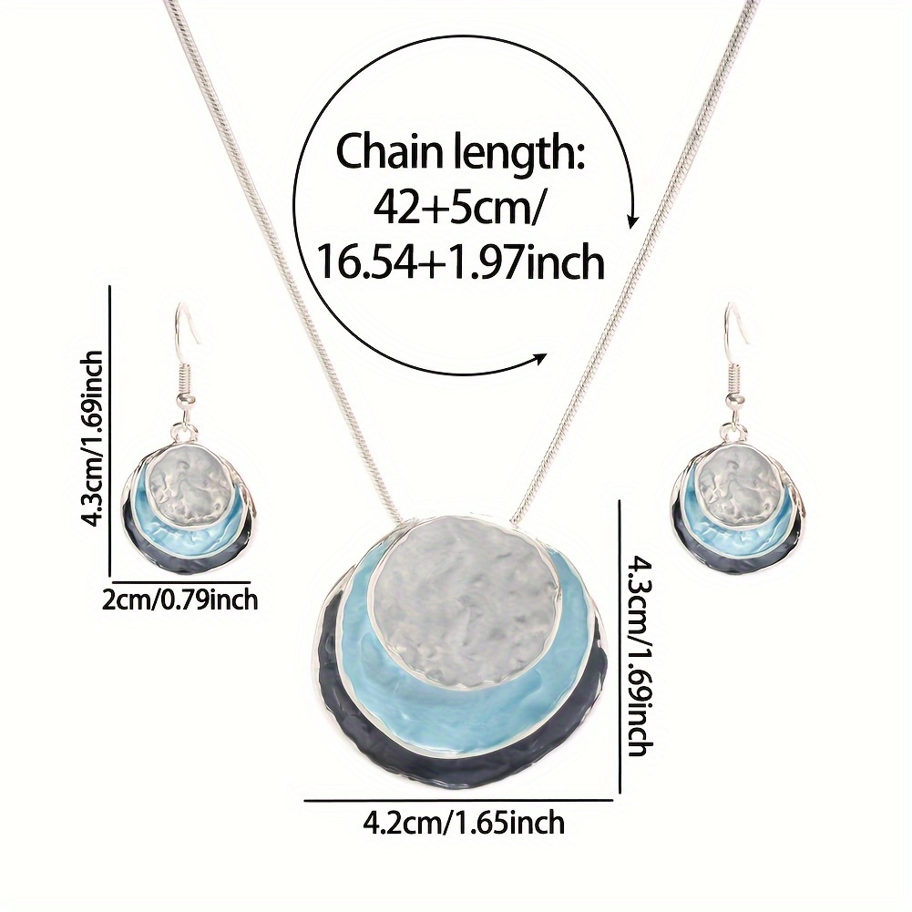 Boho Jewelry Set Disc Drop Earrings Necklace Party Accessories